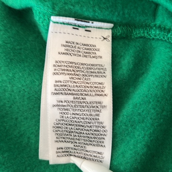 🎉Host Pick🎉Polo Ralph Lauren Green Polo Bear Hoodie w/ Navy Striped Sleeves XL - Picture 12 of 13